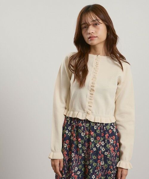 QUEENS COURT / クイーンズコート カーディガン・ボレロ | スポンディッシュニットフリルカーディガン≪手洗い可能≫ | 詳細13