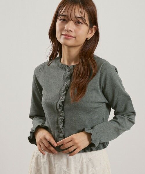 QUEENS COURT / クイーンズコート カーディガン・ボレロ | スポンディッシュニットフリルカーディガン≪手洗い可能≫ | 詳細16