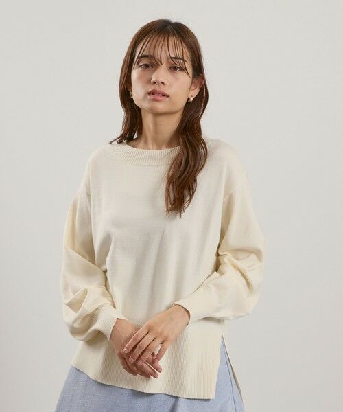 QUEENS COURT / クイーンズコート ニット・セーター | シアバターボートネックニット≪手洗い可能≫ | 詳細1