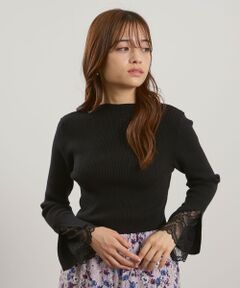 QUEENS COURT / クイーンズコート ニット・セーター | シアバタースリットレースカフニット≪手洗い可能≫
