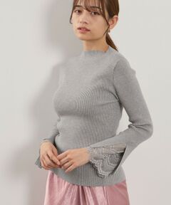 QUEENS COURT / クイーンズコート ニット・セーター | シアバタースリットレースカフニット≪手洗い可能≫