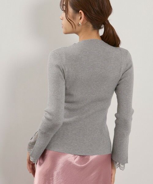 QUEENS COURT / クイーンズコート ニット・セーター | シアバタースリットレースカフニット≪手洗い可能≫ | 詳細8