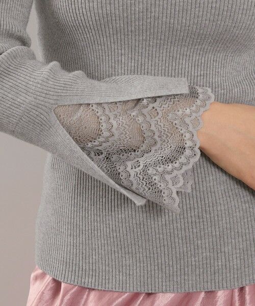 QUEENS COURT / クイーンズコート ニット・セーター | シアバタースリットレースカフニット≪手洗い可能≫ | 詳細9