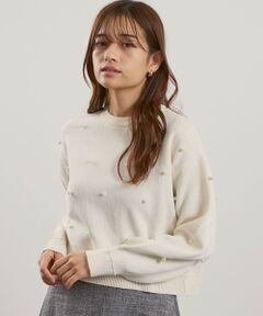 QUEENS COURT / クイーンズコート ニット・セーター | パールドットニットプルオーバー≪手洗い可能≫