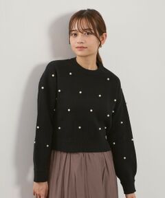 QUEENS COURT / クイーンズコート ニット・セーター | パールドットニットプルオーバー≪手洗い可能≫