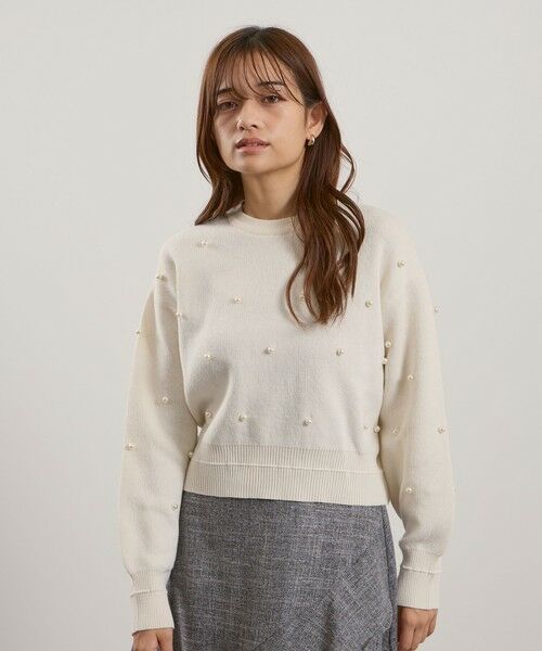 QUEENS COURT / クイーンズコート ニット・セーター | パールドットニットプルオーバー≪手洗い可能≫ | 詳細1