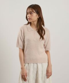 QUEENS COURT / クイーンズコート ニット・セーター | シャギーヤーンポロニットトップス≪手洗い可能≫