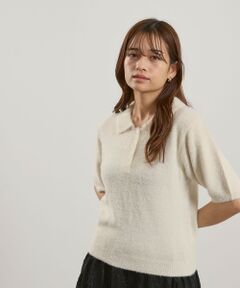 QUEENS COURT / クイーンズコート ニット・セーター | シャギーヤーンポロニットトップス≪手洗い可能≫