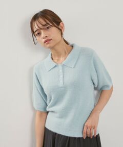 QUEENS COURT / クイーンズコート ニット・セーター | シャギーヤーンポロニットトップス≪手洗い可能≫