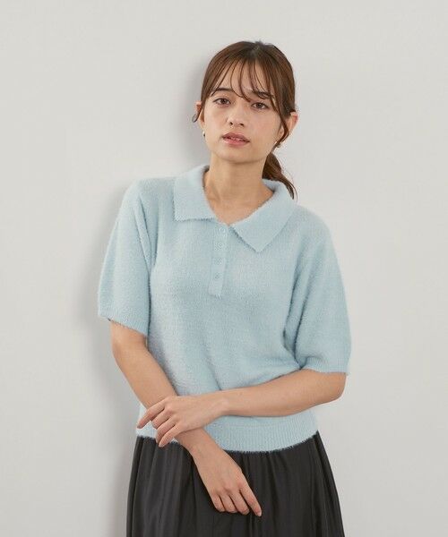 QUEENS COURT / クイーンズコート ニット・セーター | シャギーヤーンポロニットトップス≪手洗い可能≫ | 詳細11