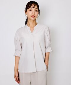 QUEENS COURT / クイーンズコート シャツ・ブラウス | タックバルーンキーネックブラウス≪手洗い可能≫