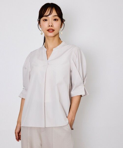 QUEENS COURT / クイーンズコート シャツ・ブラウス | タックバルーンキーネックブラウス≪手洗い可能≫ | 詳細7