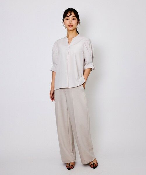 QUEENS COURT / クイーンズコート シャツ・ブラウス | タックバルーンキーネックブラウス≪手洗い可能≫ | 詳細8