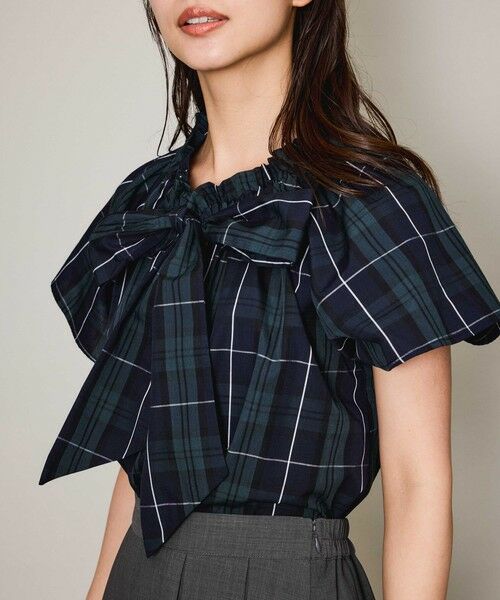 QUEENS COURT / クイーンズコート シャツ・ブラウス | マルチチェックリボンブラウス≪洗濯機で洗える≫ | 詳細3