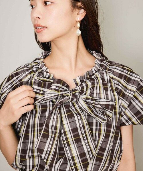 QUEENS COURT / クイーンズコート シャツ・ブラウス | マルチチェックリボンブラウス≪洗濯機で洗える≫ | 詳細13