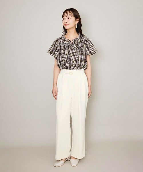 QUEENS COURT / クイーンズコート シャツ・ブラウス | マルチチェックリボンブラウス≪洗濯機で洗える≫ | 詳細14