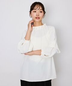 QUEENS COURT / クイーンズコート シャツ・ブラウス | スリーブ2WAYパールネックブラウス≪洗濯機で洗える≫