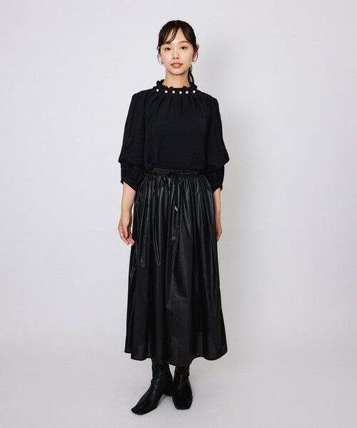 QUEENS COURT / クイーンズコート シャツ・ブラウス | スリーブ2WAYパールネックブラウス≪洗濯機で洗える≫ | 詳細5