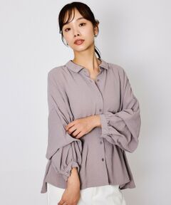 QUEENS COURT / クイーンズコート シャツ・ブラウス | スリーブ2WAYウエストタックブラウス≪洗濯機で洗える≫