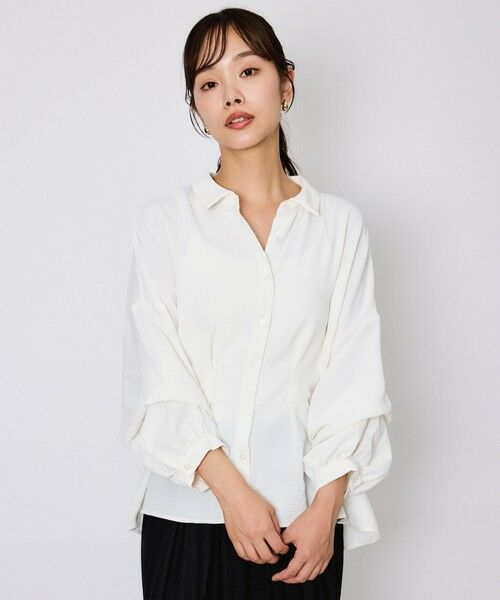 QUEENS COURT / クイーンズコート シャツ・ブラウス | スリーブ2WAYウエストタックブラウス≪洗濯機で洗える≫ | 詳細1
