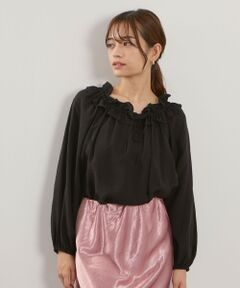 QUEENS COURT / クイーンズコート シャツ・ブラウス | フリルカラーナローリボンブラウス≪手洗い可能≫