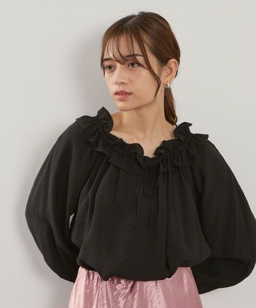 QUEENS COURT / クイーンズコート シャツ・ブラウス | フリルカラーナローリボンブラウス≪手洗い可能≫ | 詳細5
