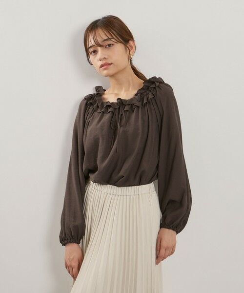 QUEENS COURT / クイーンズコート シャツ・ブラウス | フリルカラーナローリボンブラウス≪手洗い可能≫ | 詳細13