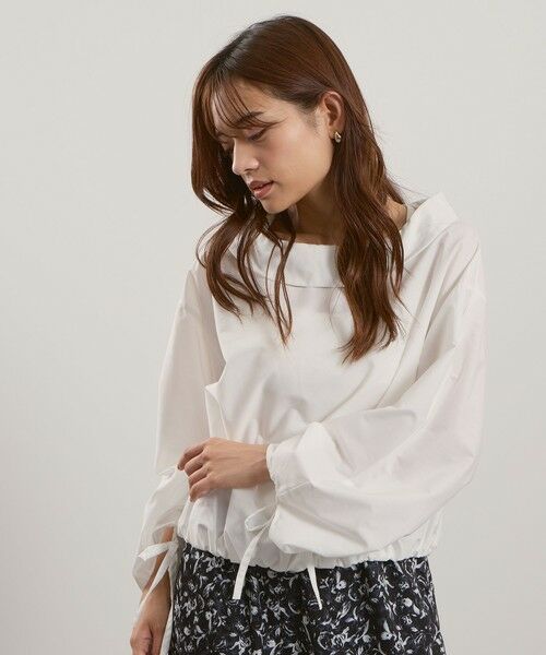 QUEENS COURT / クイーンズコート シャツ・ブラウス | ギャザースリーブボートネックブラウス≪洗濯機で洗える≫ | 詳細1
