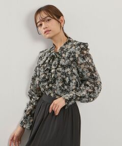 QUEENS COURT / クイーンズコート シャツ・ブラウス | シフォンジャカードボウタイブラウス≪手洗い可能≫