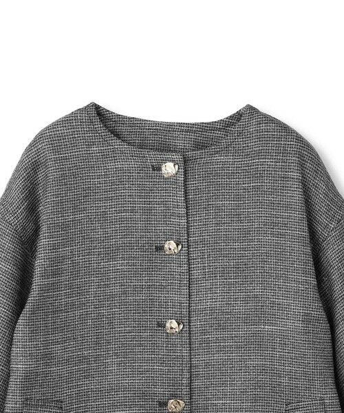 QUEENS COURT / クイーンズコート ダッフルコート | ツィード調ハウンドトゥースノーカラーコート≪手洗い可能≫ | 詳細7
