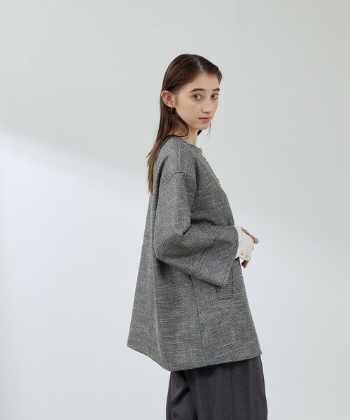 QUEENS COURT / クイーンズコート ダッフルコート | ツィード調ハウンドトゥースノーカラーコート≪手洗い可能≫ | 詳細2