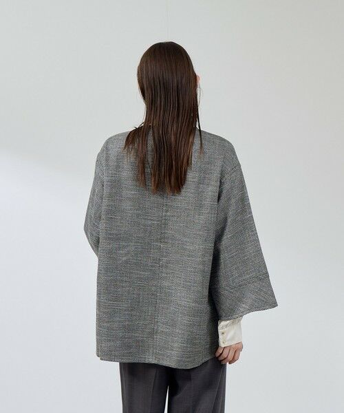 QUEENS COURT / クイーンズコート ダッフルコート | ツィード調ハウンドトゥースノーカラーコート≪手洗い可能≫ | 詳細3