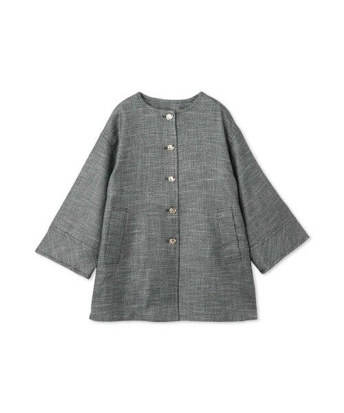 QUEENS COURT / クイーンズコート ダッフルコート | ツィード調ハウンドトゥースノーカラーコート≪手洗い可能≫ | 詳細5