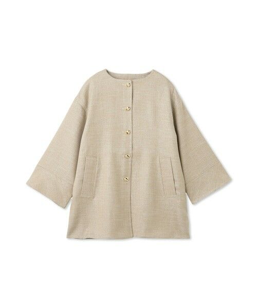 QUEENS COURT / クイーンズコート ダッフルコート | ツィード調ハウンドトゥースノーカラーコート≪手洗い可能≫ | 詳細13