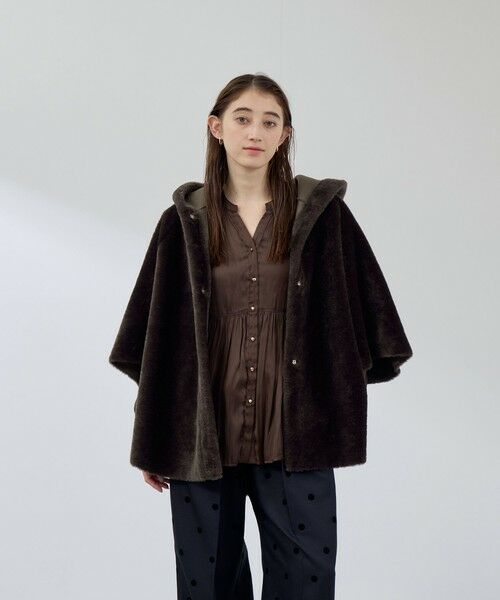 QUEENS COURT / クイーンズコート ダッフルコート | ショートファーボンディングケープコート | 詳細6
