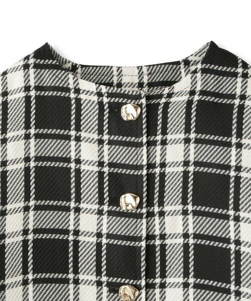 QUEENS COURT / クイーンズコート ダッフルコート | ツィーディチェックノーカラーコート≪手洗い可能≫ | 詳細8