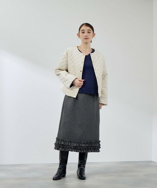 QUEENS COURT / クイーンズコート テーラードジャケット | ベロアキルティングノーカラージャケット | 詳細2