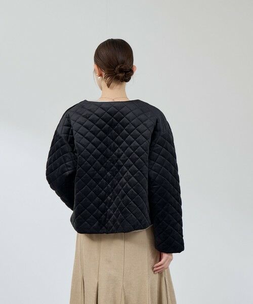 QUEENS COURT / クイーンズコート テーラードジャケット | ベロアキルティングノーカラージャケット | 詳細13