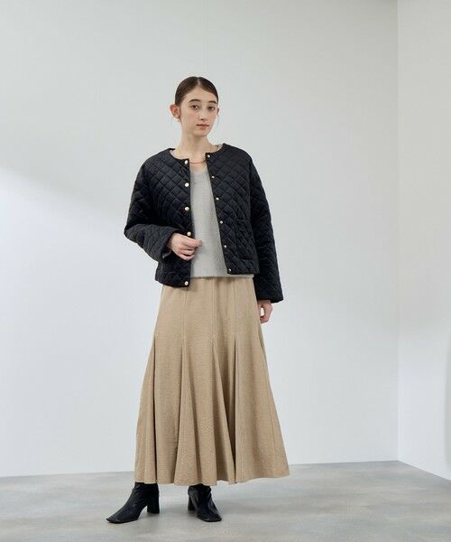 QUEENS COURT / クイーンズコート テーラードジャケット | ベロアキルティングノーカラージャケット | 詳細15