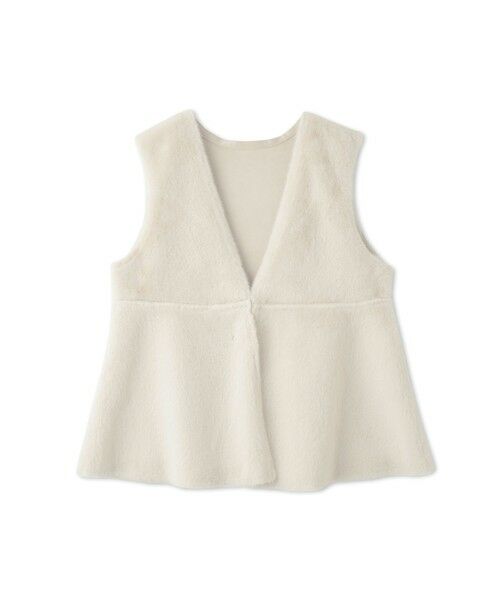 QUEENS COURT / クイーンズコート ダウンジャケット・ベスト | フェイクムートンファーペプラムジレ | 詳細2