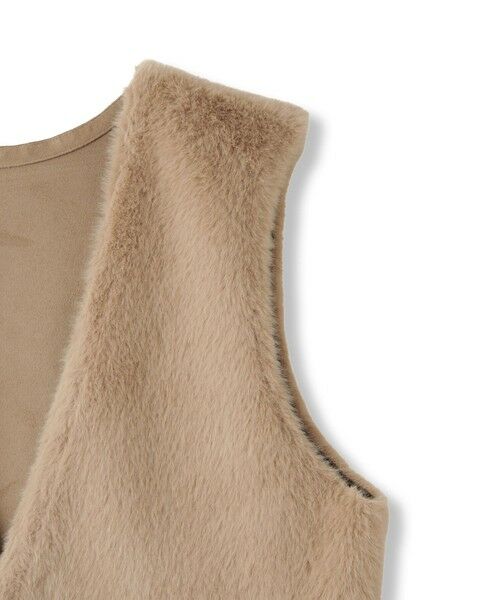 QUEENS COURT / クイーンズコート ダウンジャケット・ベスト | フェイクムートンファーペプラムジレ | 詳細12
