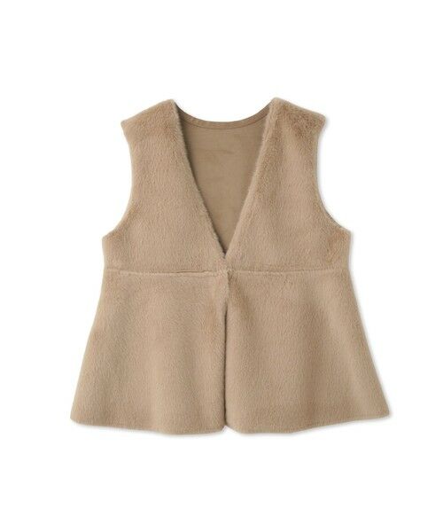 QUEENS COURT / クイーンズコート ダウンジャケット・ベスト | フェイクムートンファーペプラムジレ | 詳細8