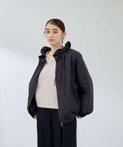 QUEENS COURT / クイーンズコート テーラードジャケット | 2WAYサーブルクロスフリルネックブルゾン