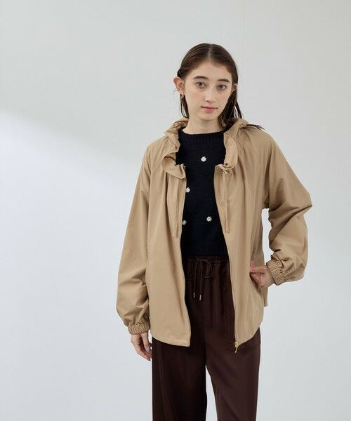 QUEENS COURT / クイーンズコート テーラードジャケット | 2WAYサーブルクロスフリルネックブルゾン | 詳細1