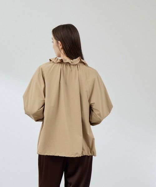 QUEENS COURT / クイーンズコート テーラードジャケット | 2WAYサーブルクロスフリルネックブルゾン | 詳細3