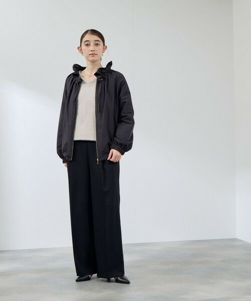 QUEENS COURT / クイーンズコート テーラードジャケット | 2WAYサーブルクロスフリルネックブルゾン | 詳細17