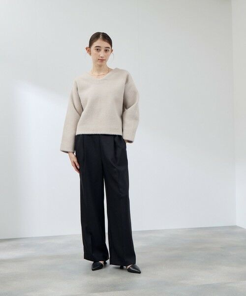 QUEENS COURT / クイーンズコート その他パンツ | ナチュレッチセンタープレスワイドパンツ≪手洗い可能≫ | 詳細3