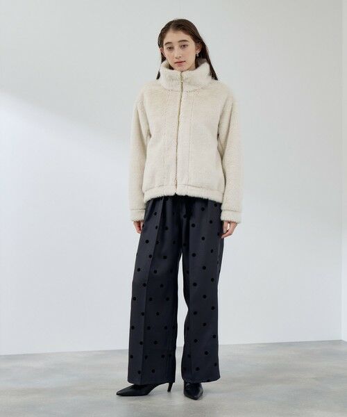 QUEENS COURT / クイーンズコート その他パンツ | フロッキードットイージーワイドパンツ≪手洗い可能≫ | 詳細2