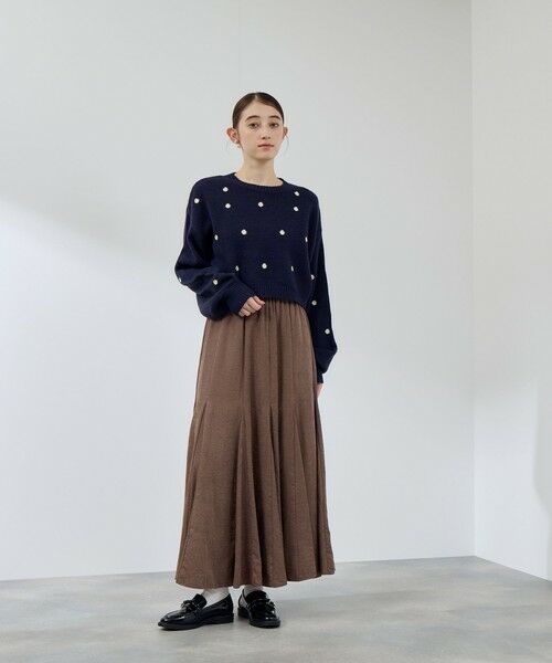 QUEENS COURT / クイーンズコート ミニ・ひざ丈スカート | 割繊タンブラーピーチマーメイドスカート≪手洗い可能≫ | 詳細3