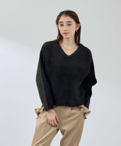 QUEENS COURT / クイーンズコート ニット・セーター | フェレットタッチWフェイスボクシーニット≪手洗い可能≫